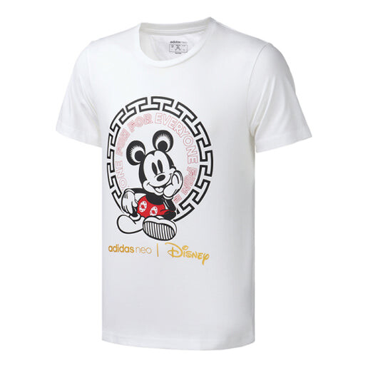 

Футболка neo x disney crossover mickey mouse printing sports round neck short sleeve white Adidas, белый