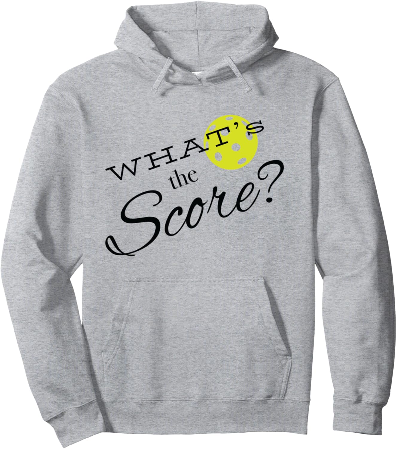 

Забавная фраза из мира пиклбола: Какой счет Толстовка с надписью «Пиклбол» Whyitsme Design, серый