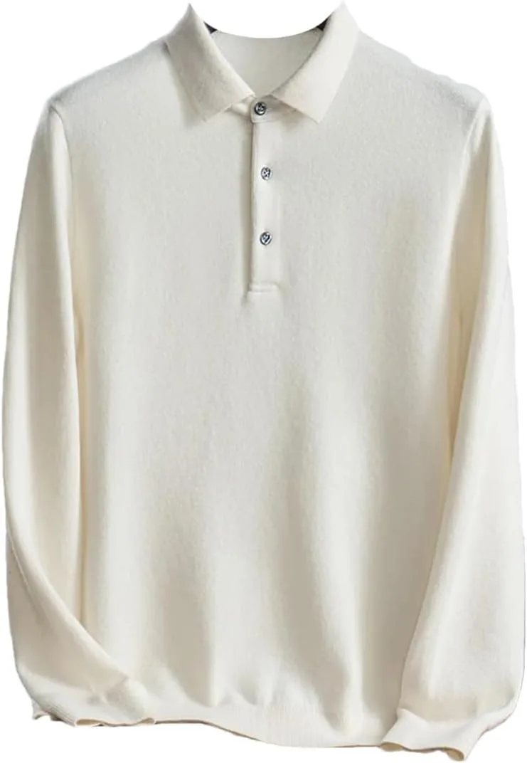 

Мужской свитер-пуловер с воротником-поло, 100% кашемир Vsadsau