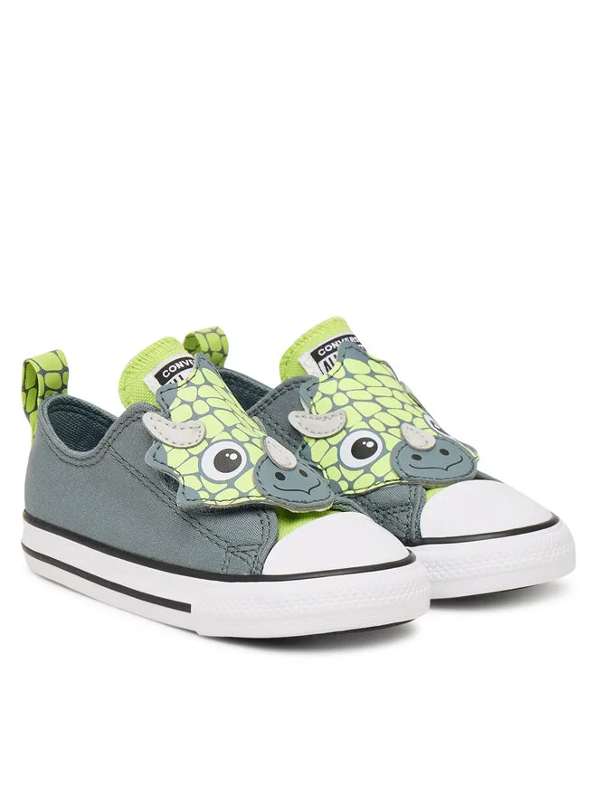 Converse Кеды Chuck Taylor All Star One Strap Dinos Easy-On Fabric A15901C серые — фото 2