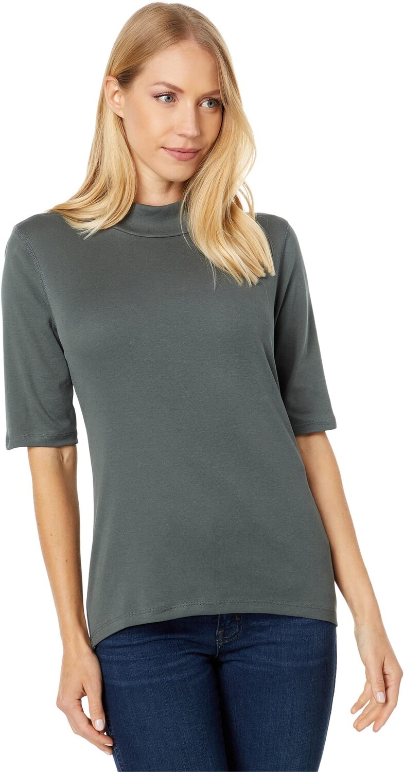 

Футболка Lilla P 1X1 Rib Elbow Sleeve Mock Neck, цвет Mineral