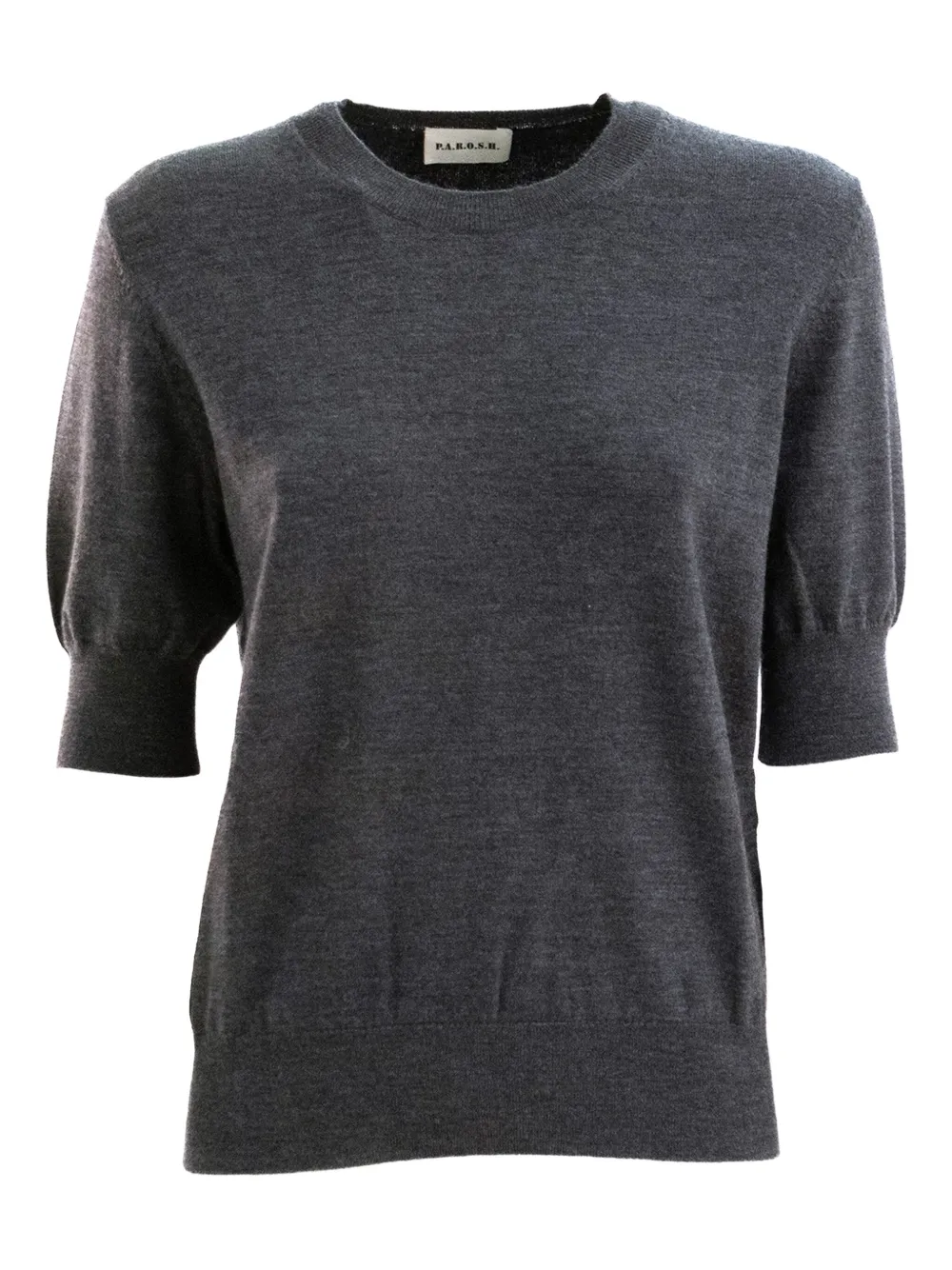 

Шерстяной свитер с короткими рукавами P.A.R.O.S.H., серый