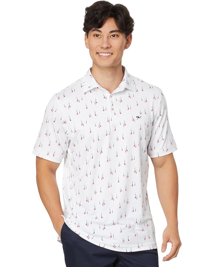 

Поло Vineyard Vines Printed Sankaty Polo, цвет Summer Sailing/Racing Red