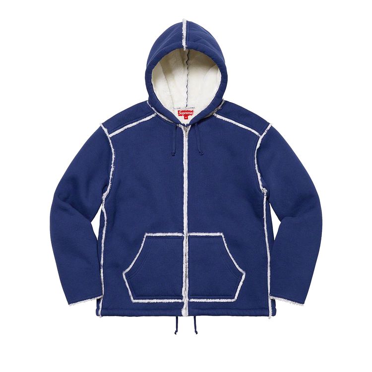 

Куртка Supreme Faux Shearling Hooded Jacket 'Bright Navy', синий