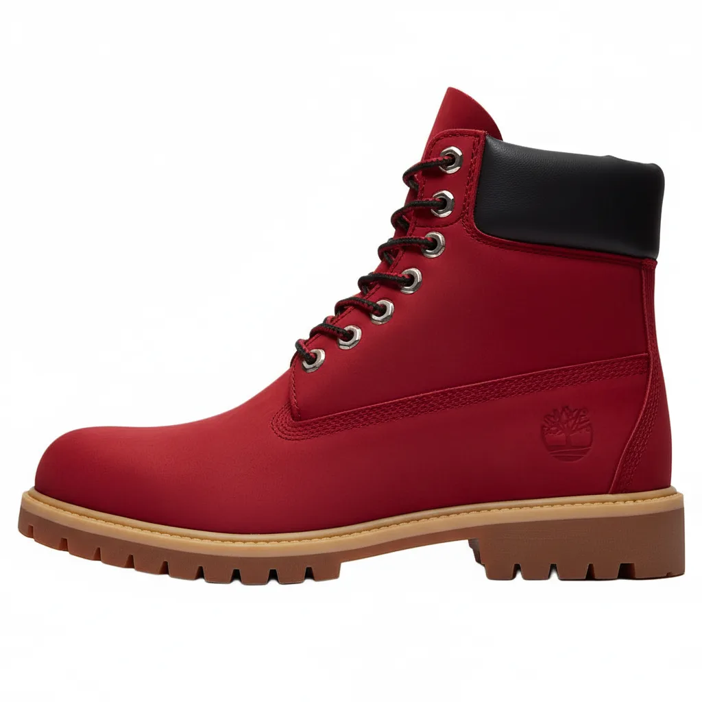 Timberland 6-дюймовые премиальные водонепроницаемые ботинки Dark Red Nubuck