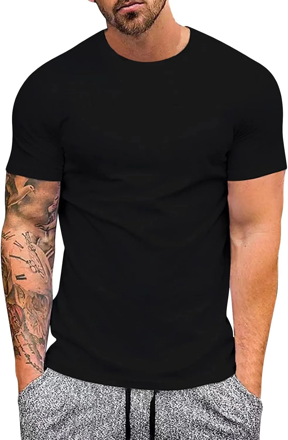 Футболка для тренировок мужская, Slim Fit, короткий рукав