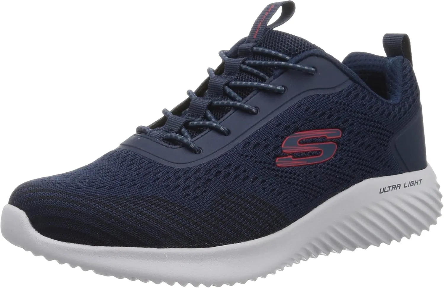 Мужские кроссовки Skechers с внутренним протектором, Navy Knit Synthetic Red Trim