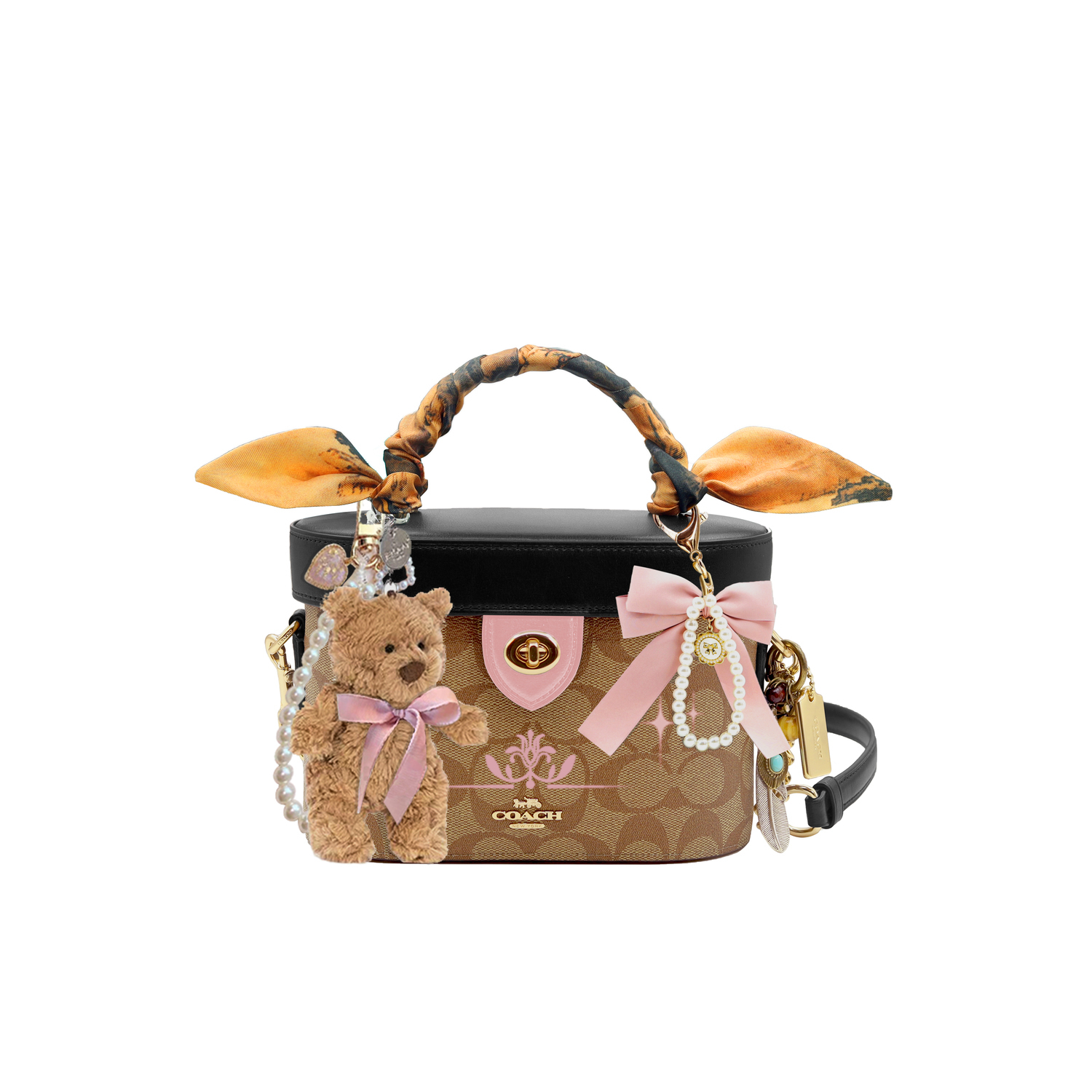 

COACH Кожаная сумка через плечо малая унисекс разноцветная, Puff Bear