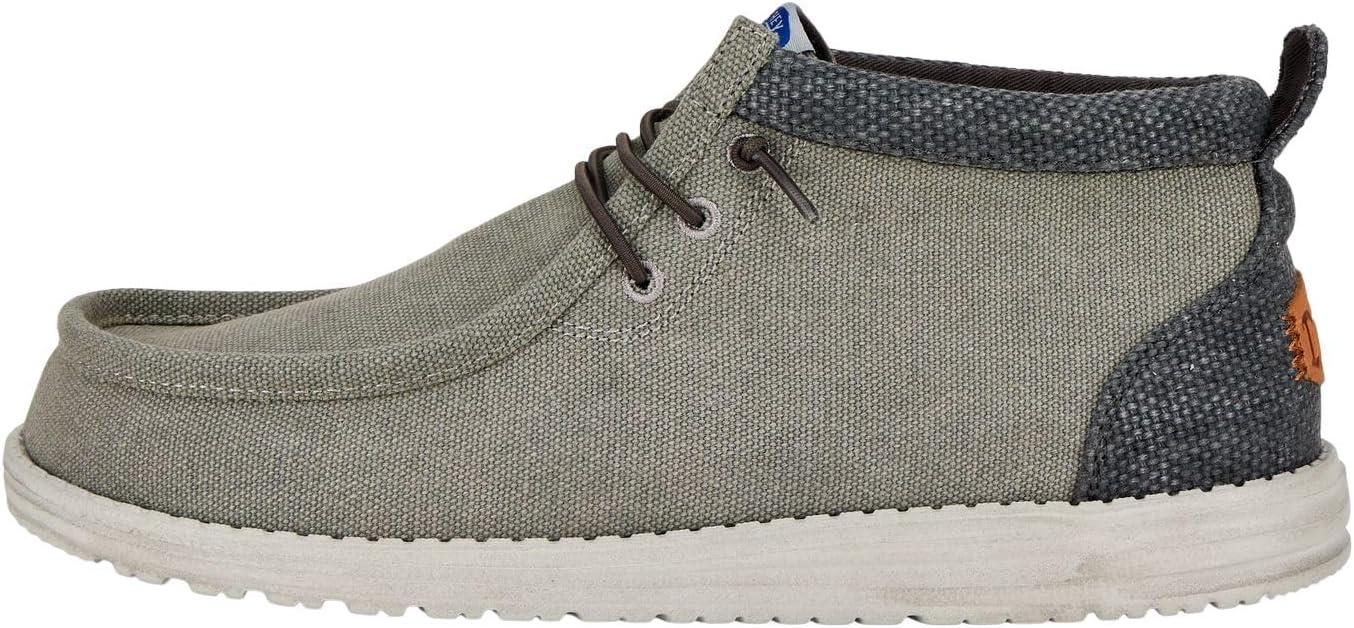 

Мужские ботинки HEYDUDE Wally Mid Stretch Canvas, Легкие средние кеды из текстиля с системой легкого надевания и эластичными шнурками, черный/серый