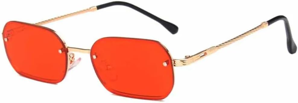 

Солнцезащитные очки с защитой UV400 | Без оправы, черные линзы конфетного цвета | Для женщин и мужчин, для занятий спортом на открытом воздухе и вождения DSVIGF, Gold Red