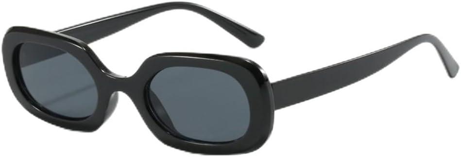 

LVTFCO Модные простые повседневные овальные солнцезащитные очки в стиле ретро "ястребиная клюва" для тонких дужек, с защитой от УФ-излучения, клетчатым рифленым рисунком, женские, Black