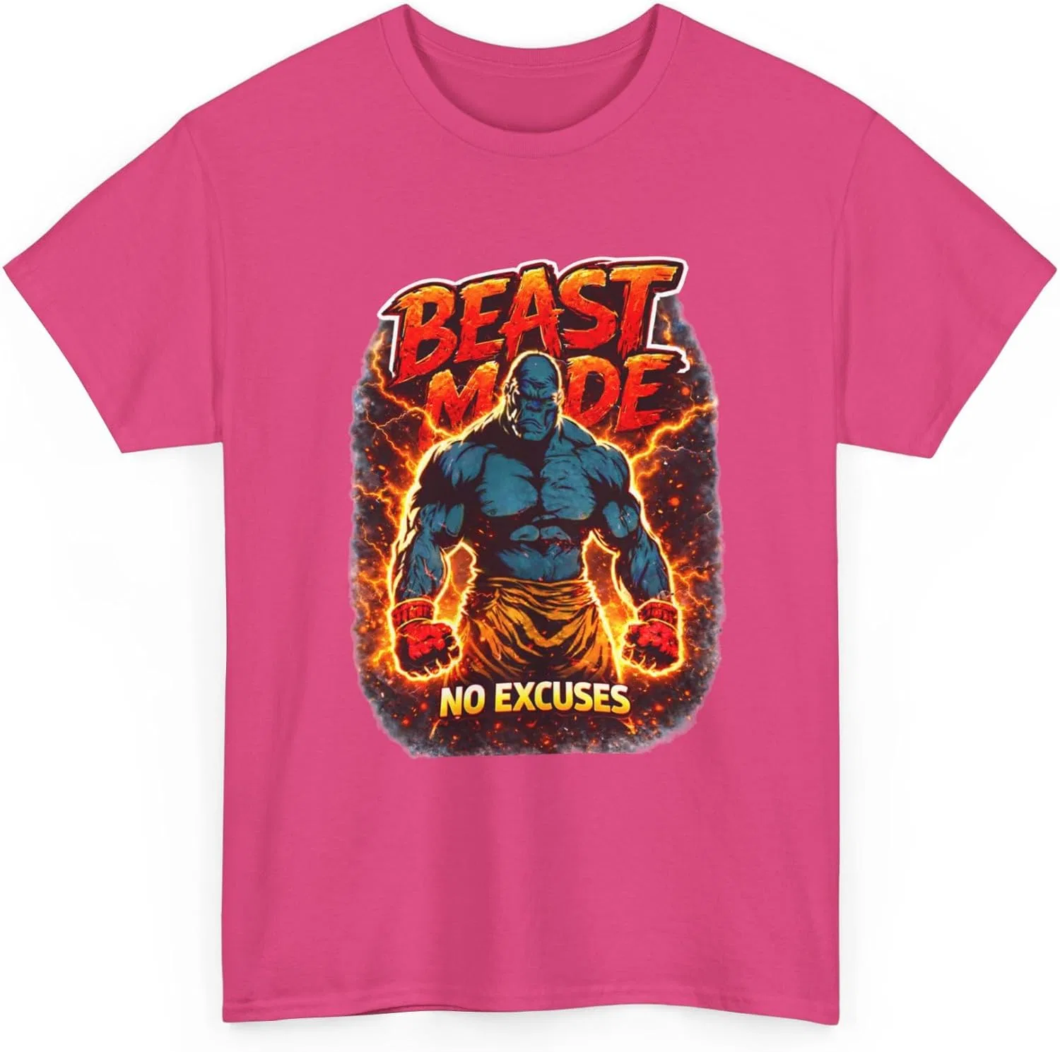 Футболка Beast Mode No Excuses, Heliconia — фото 4
