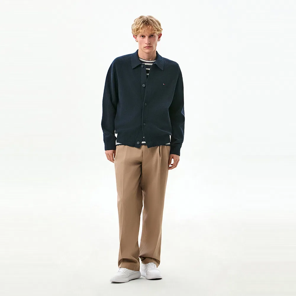 Мужской текстурированный кардиган-поло тёмно-синий от Tommy Hilfiger — фото 2