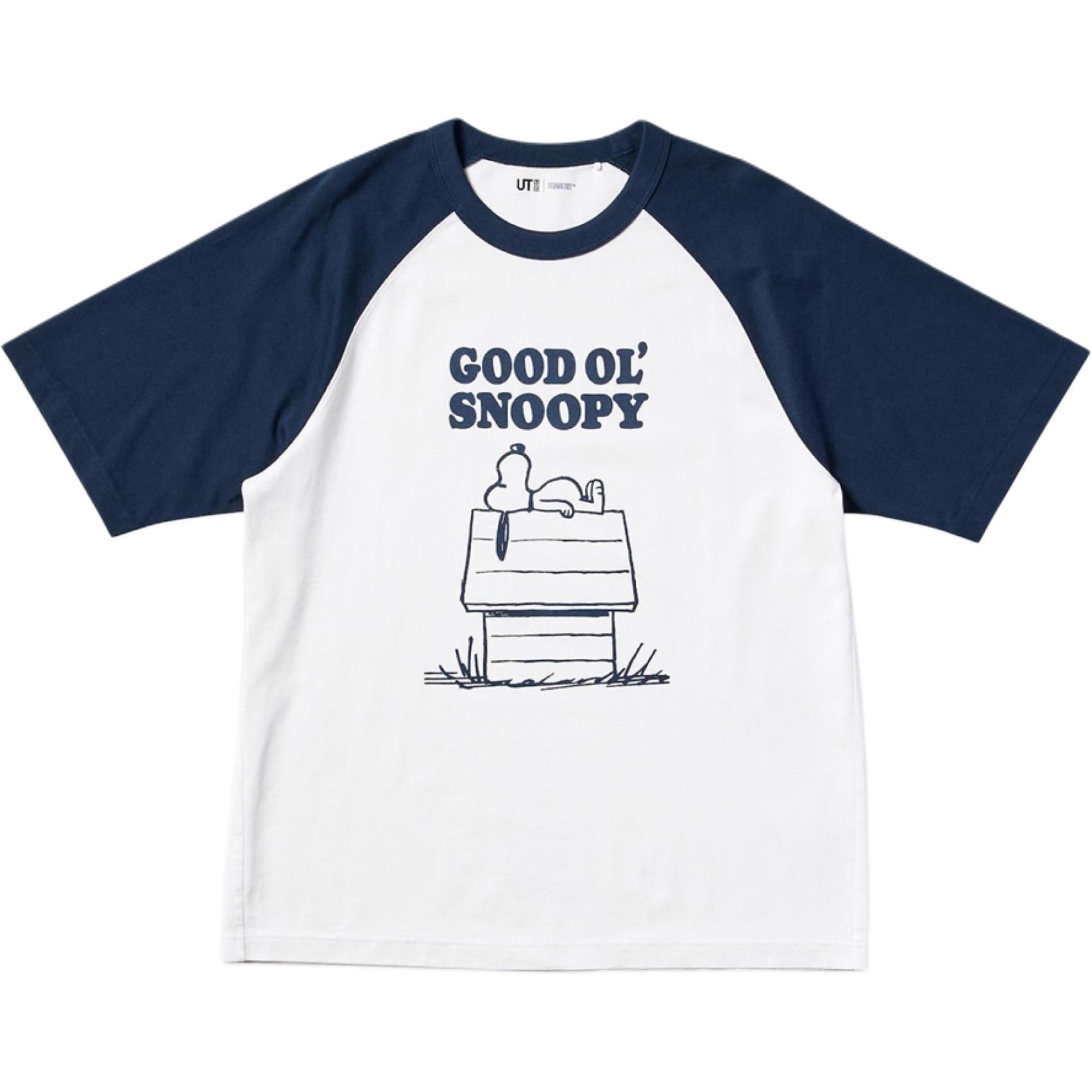 

UNIQLO Футболка Unisex Navy Blue x PEANUTS Collaboration SS25, Синий, UNIQLO Футболка Unisex Navy Blue x PEANUTS Collaboration SS25