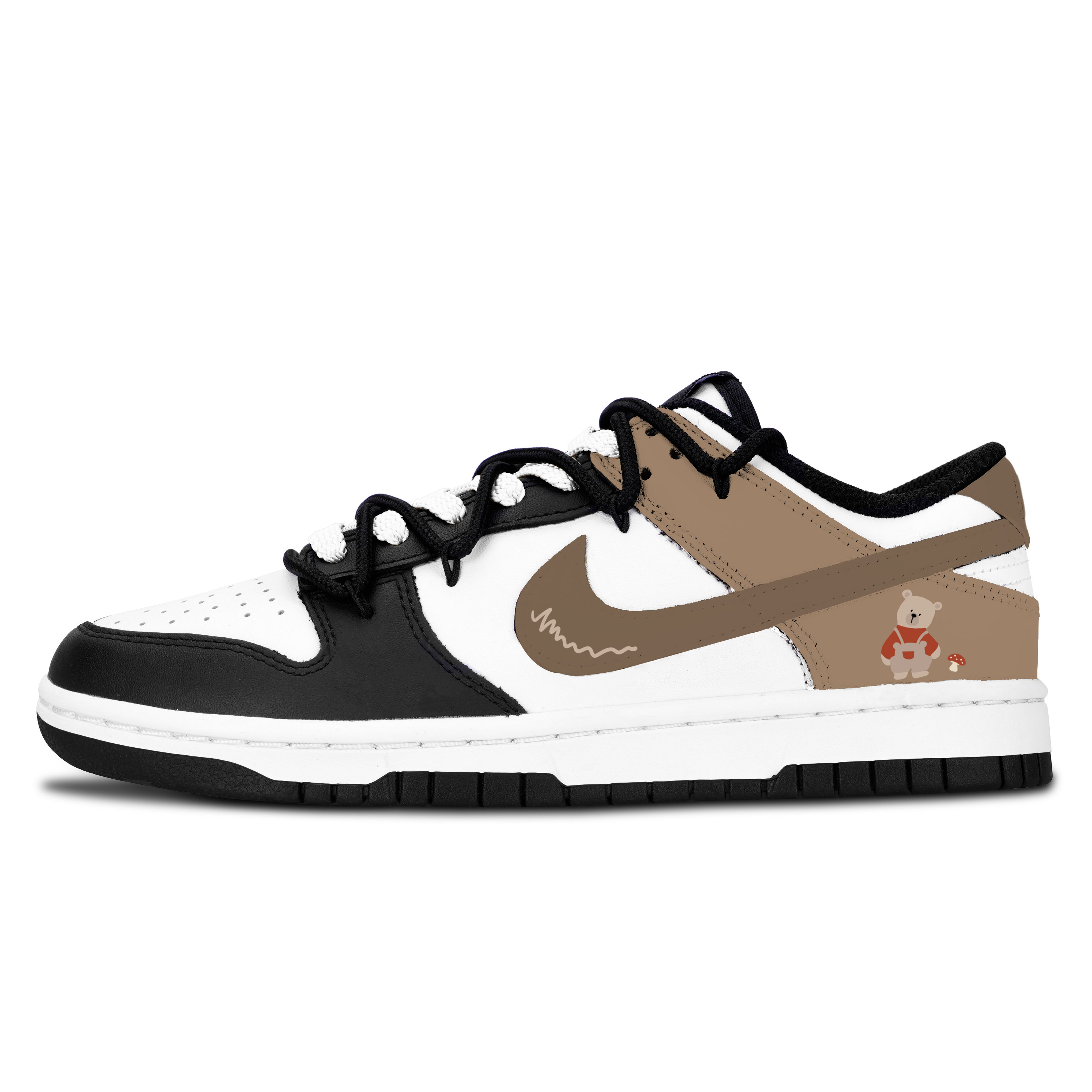 

Nike Dunk Black White, Warm Brown трендовая кожаная обувь с защитой от скольжения и износа, низкие кроссовки для скейтбординга Brown Unisex
