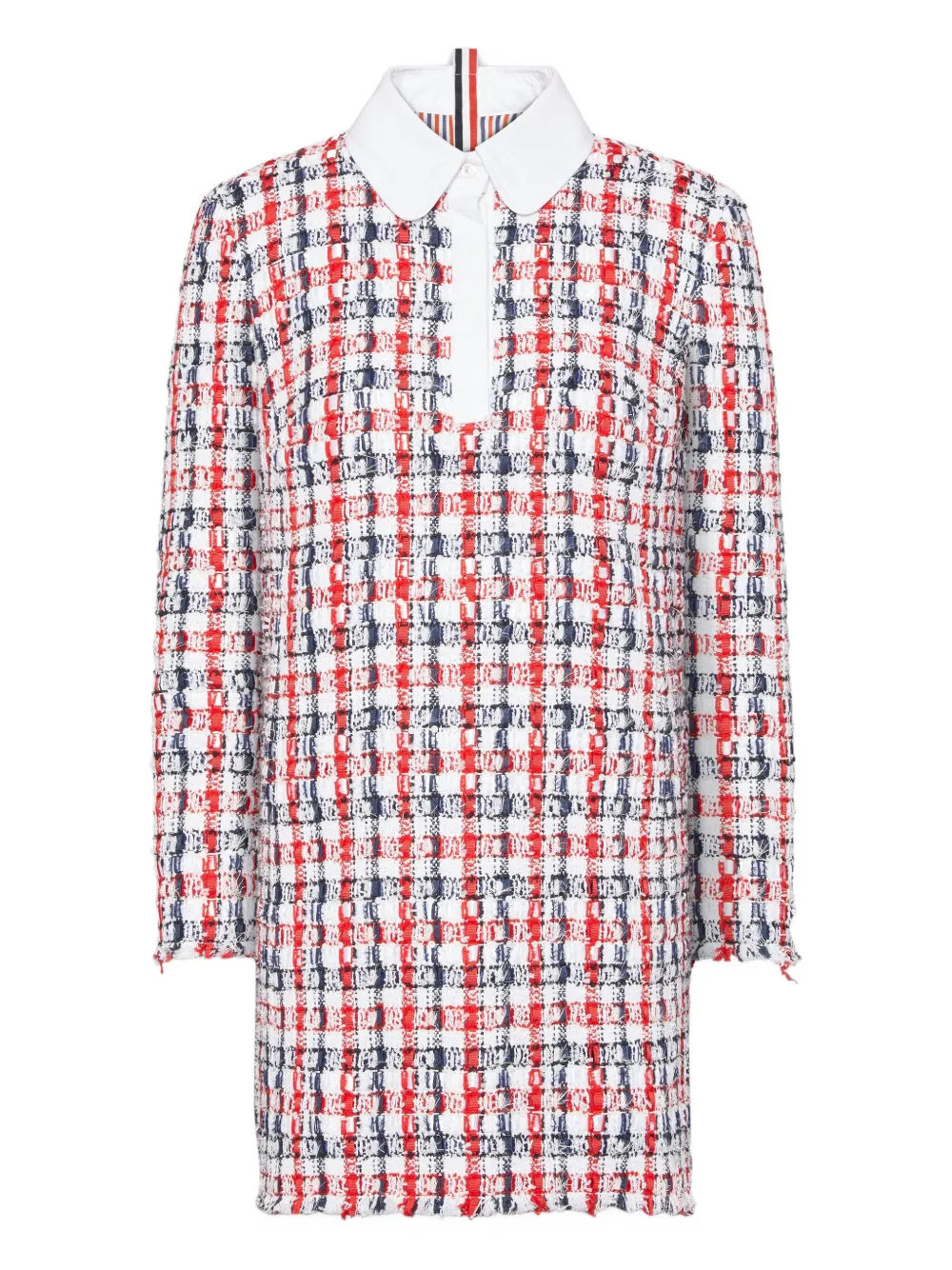 

Твидовое платье в клетку THOM BROWNE, красный