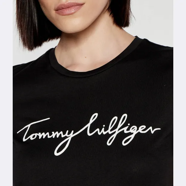 Футболка стандартного кроя Reg c-nk с подписью Tommy Hilfiger, черный — фото 2