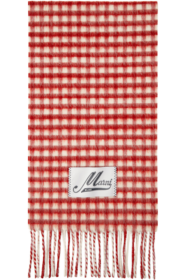 

Шарф Double check Marni, красный