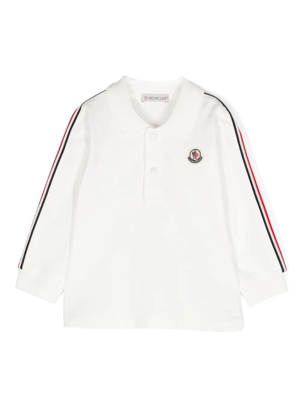 

Рубашка поло с нашивкой-логотипом Moncler Enfant, белый