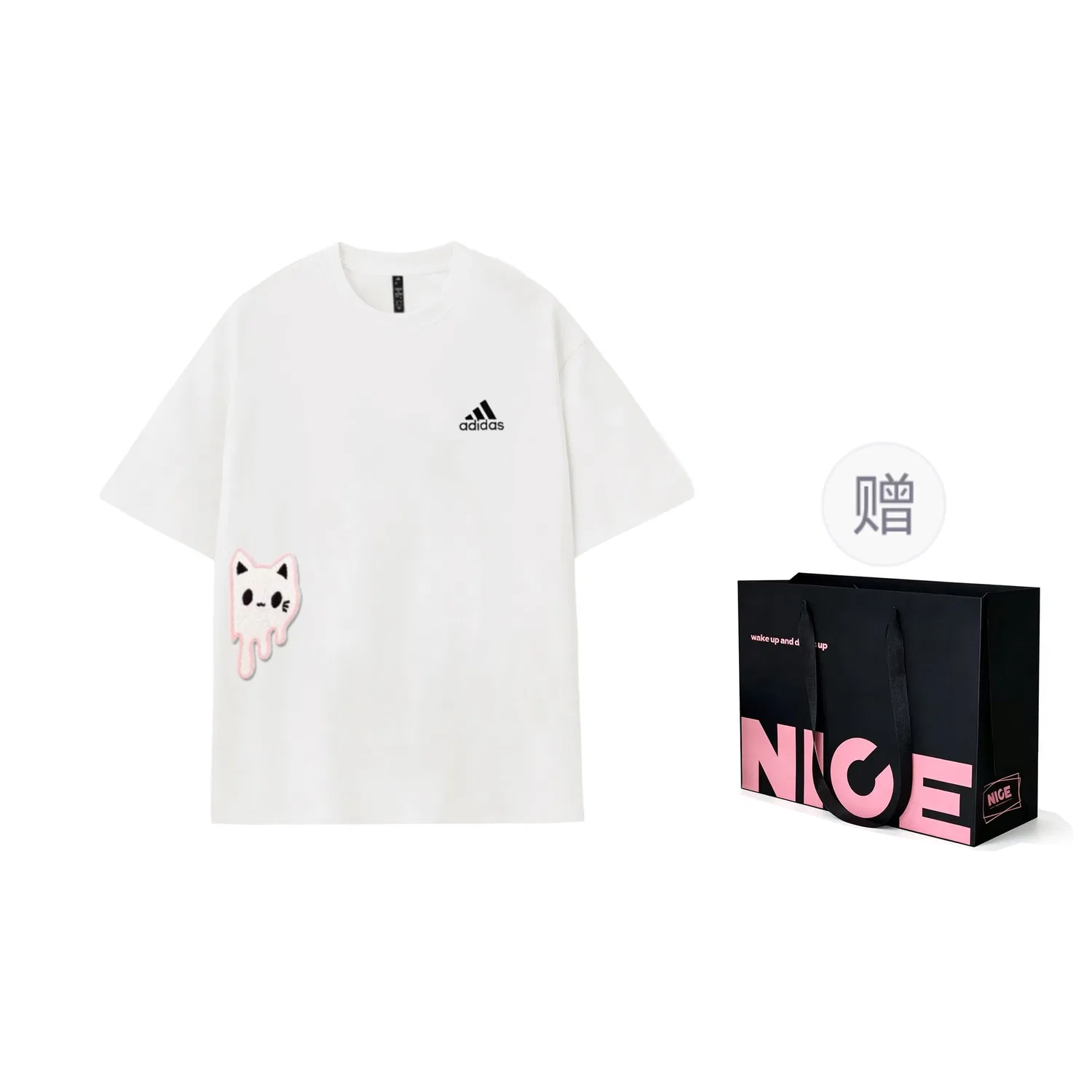 Футболка Adidas MUST HAVES с принтом Meow Cat 2 Pack — фото 3