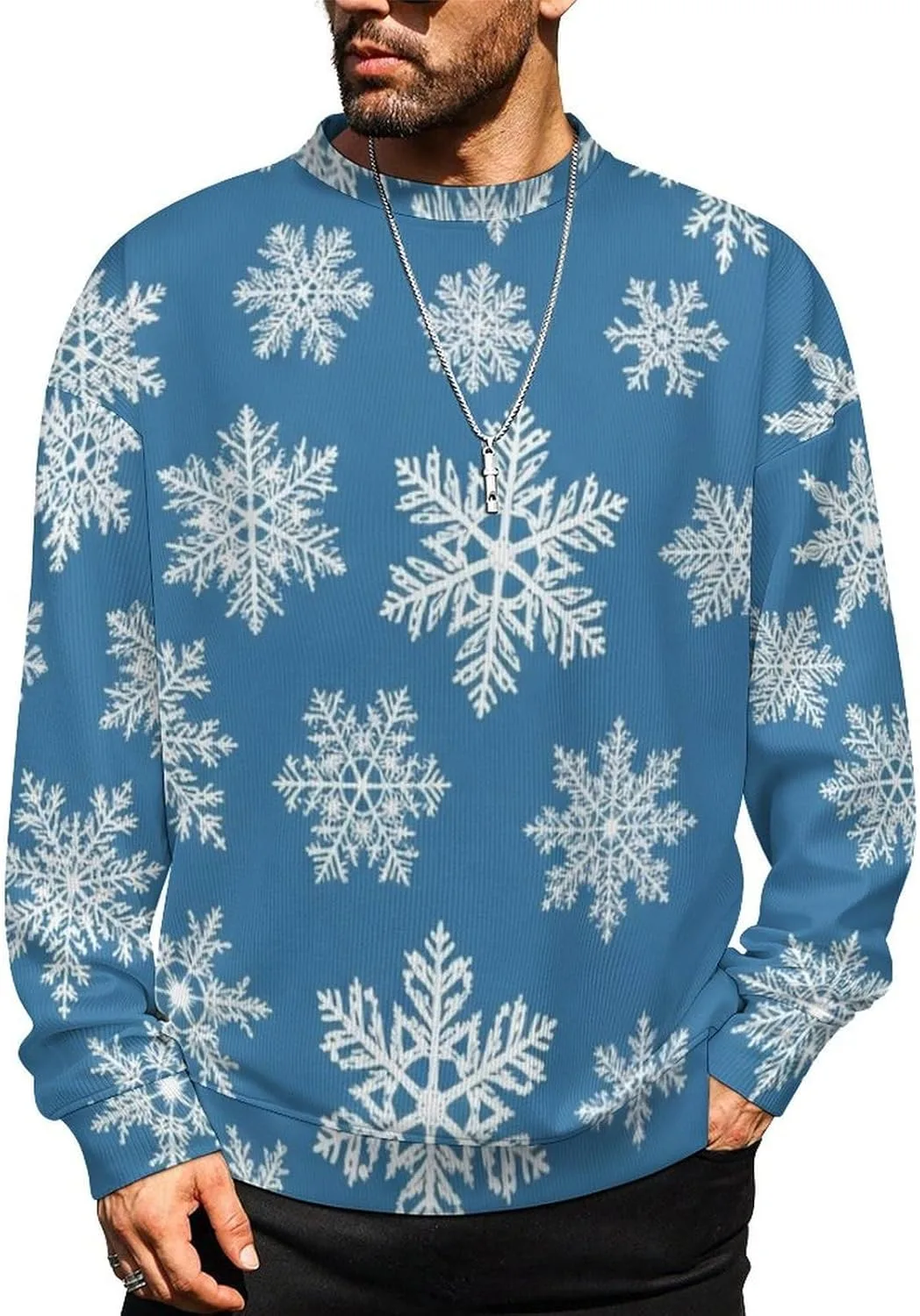 

MoBlinko свитер для мужчин с забавными снеговиками и Сантой, лонгслив, легкий