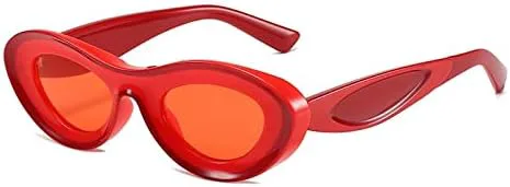 

Солнцезащитные очки «кошачий глаз» вогнутой формы для женщин, двухцветные овальные солнцезащитные очки для мужчин, сине-зеленые, ретро, ​​UV400 MTZJH, Red