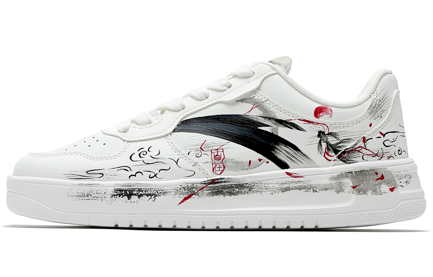 

ANTA Расслабленные нескользящие устойчивые к истиранию низкие кроссовки для скейтборда men's белый черный