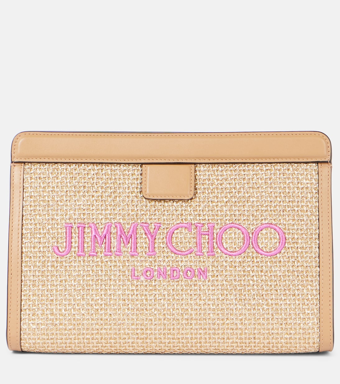 

Avenue Маленькая сумочка с кожаной отделкой Jimmy Choo, Gold/Fuchsia
