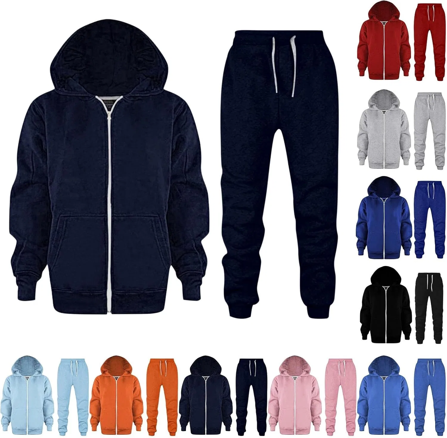 Детский спортивный костюм с капюшоном и брюками, Generic, Dark Blue