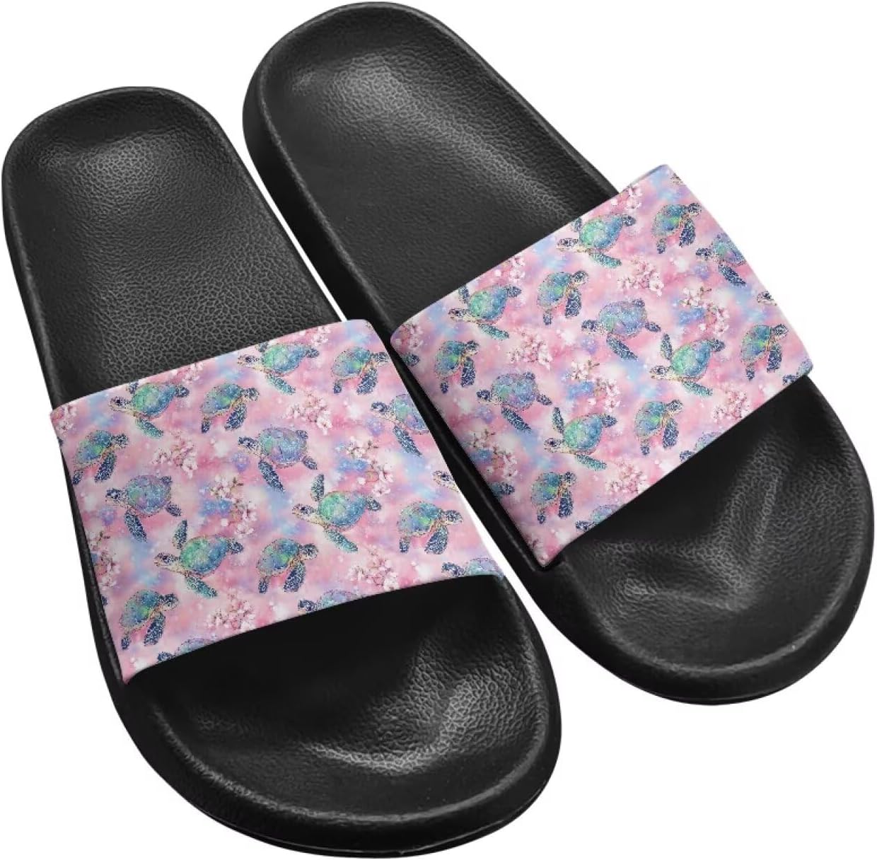 

Тапочки Hechitok для женщин и мужчин, домашние тапочки, шлепанцы для душа, слайды, банные сандалии, легкие, противоскользящие, легко чистятся, Turtle Floral