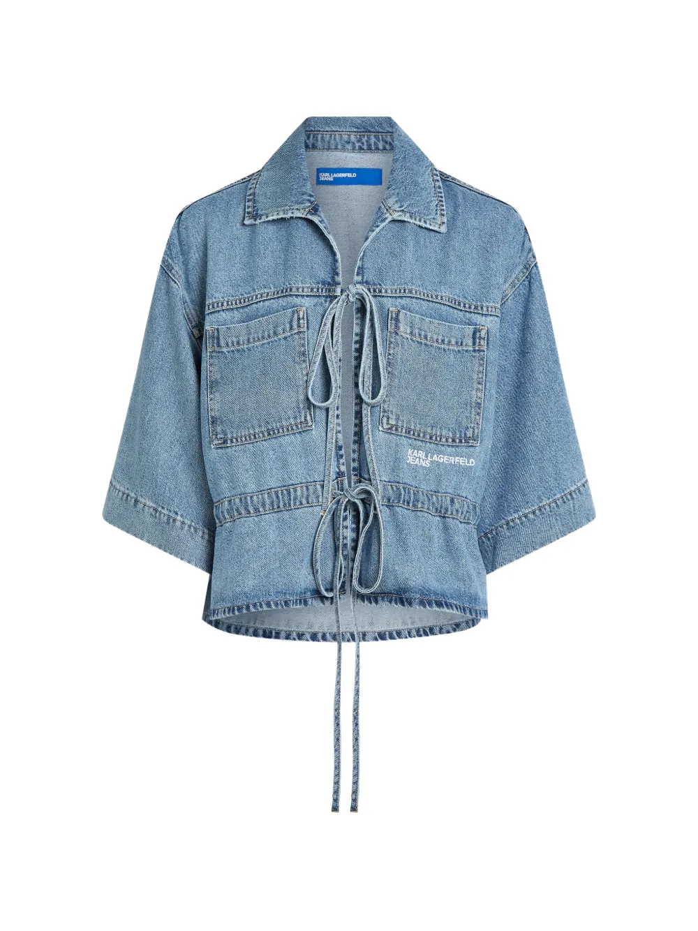

Блузка с завязками Karl Lagerfeld Jeans, синий