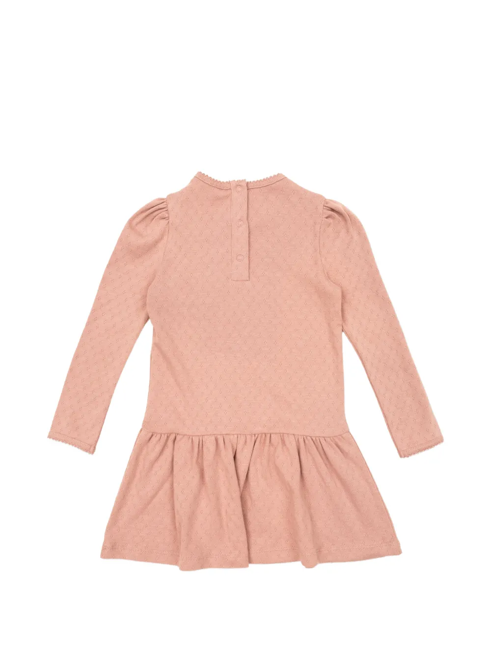 Платье с ажурной вязкой и пышными рукавами Moncler Enfant, розовый — фото 2