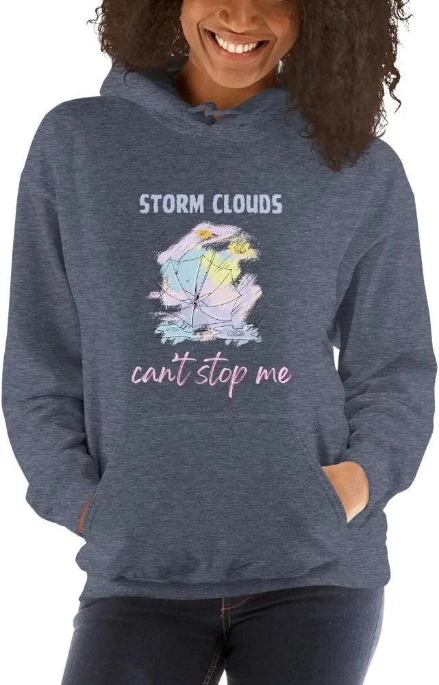Толстовка Unisex с принтом зонта Storm Clouds Can't Stop Me Generic, темно-синий