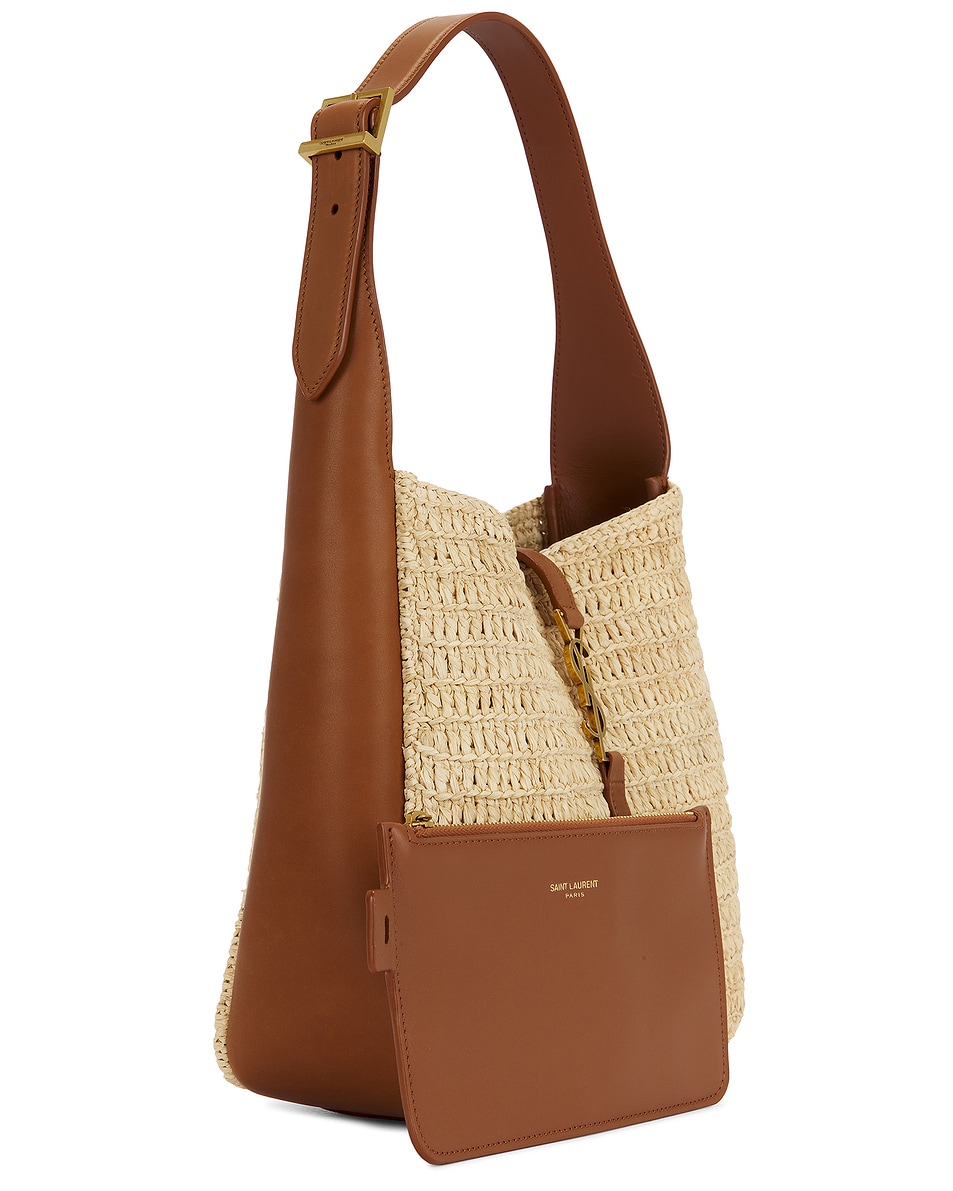 Маленькая сумка Le 5 A 7 Supple Hobo Saint Laurent, Pale Brown & Brick — фото 3