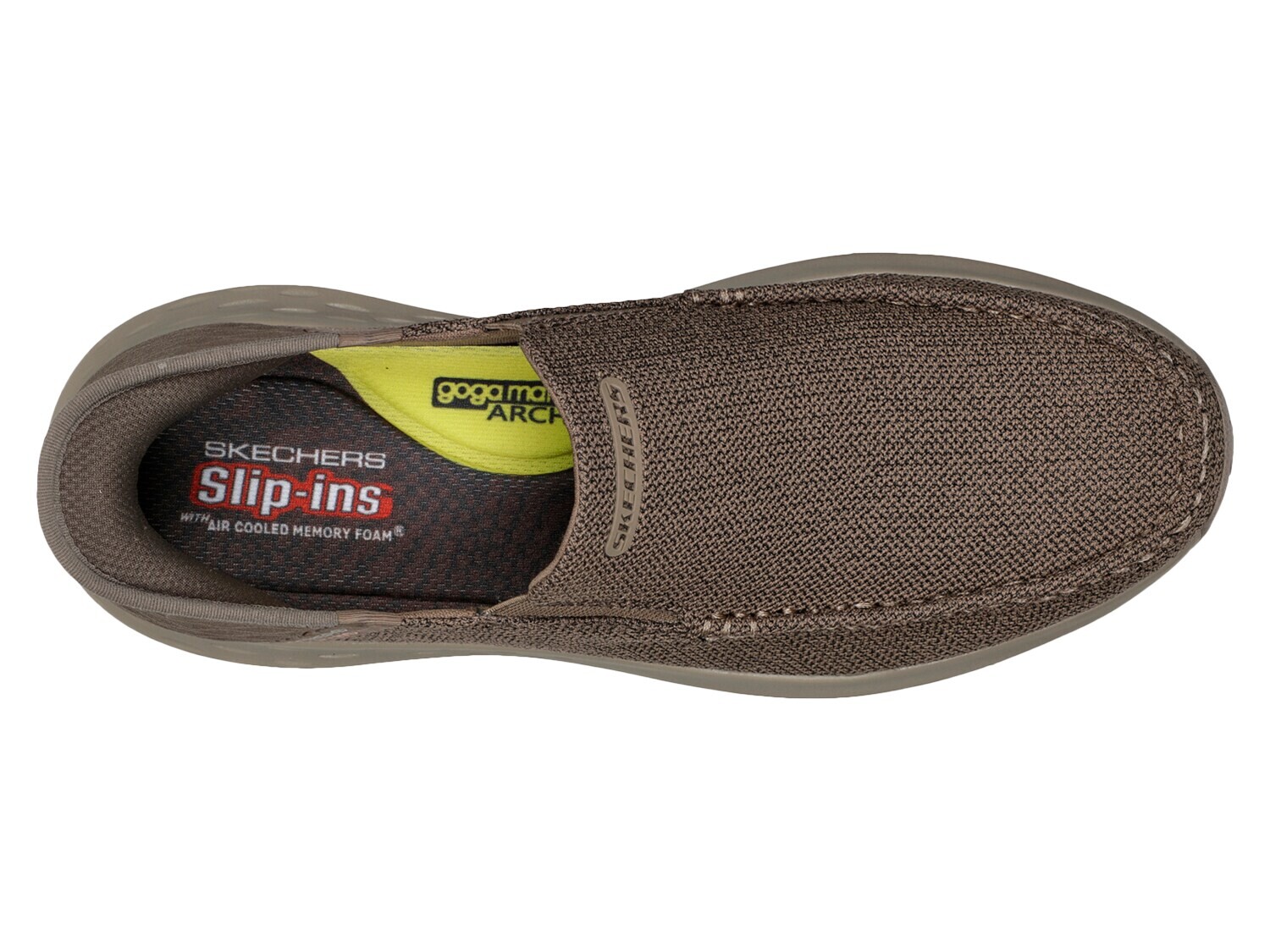 Слипоны мужские Skechers Parson Ralven свободного покроя, темно-серый / коричневый — фото 4