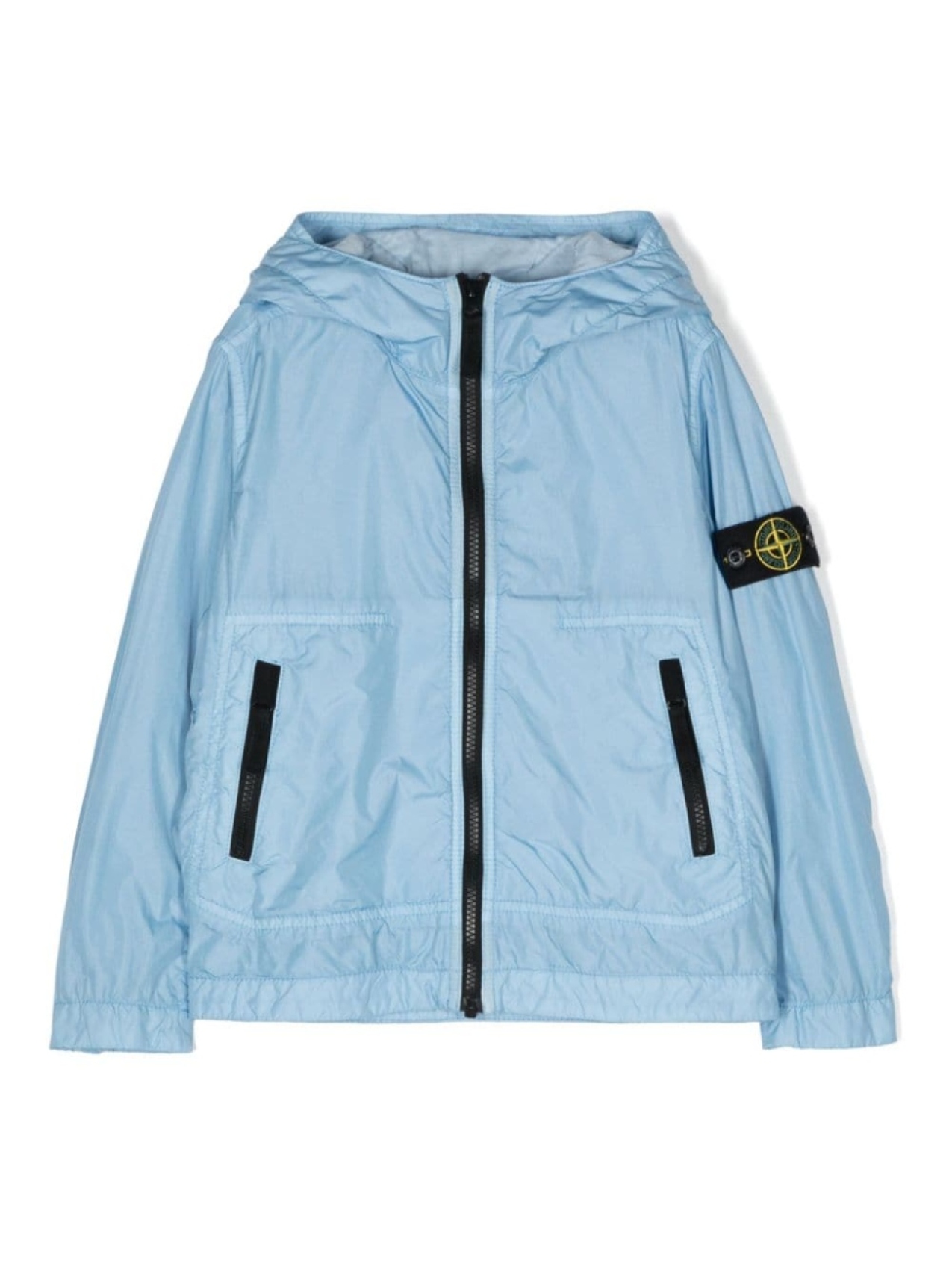 

Stone Island Junior куртка с капюшоном и нашивкой Compass, синий