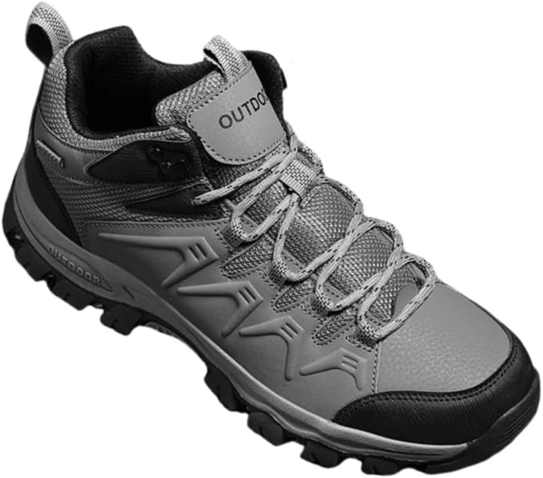 

Мужские большие модные спортивные кроссовки - противоскользящие и прочные, подходят для активного отдыха на свежем воздухе и повседневной носки Clolinde, серый