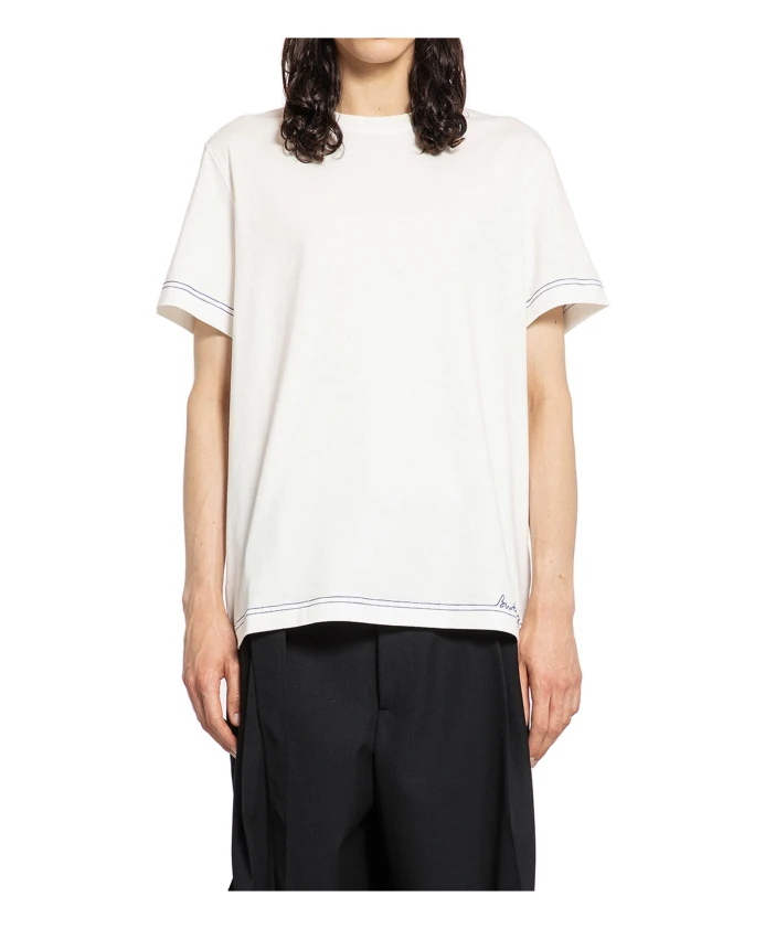 

Футболка с контрастной вышивкой и логотипом Burberry, белый