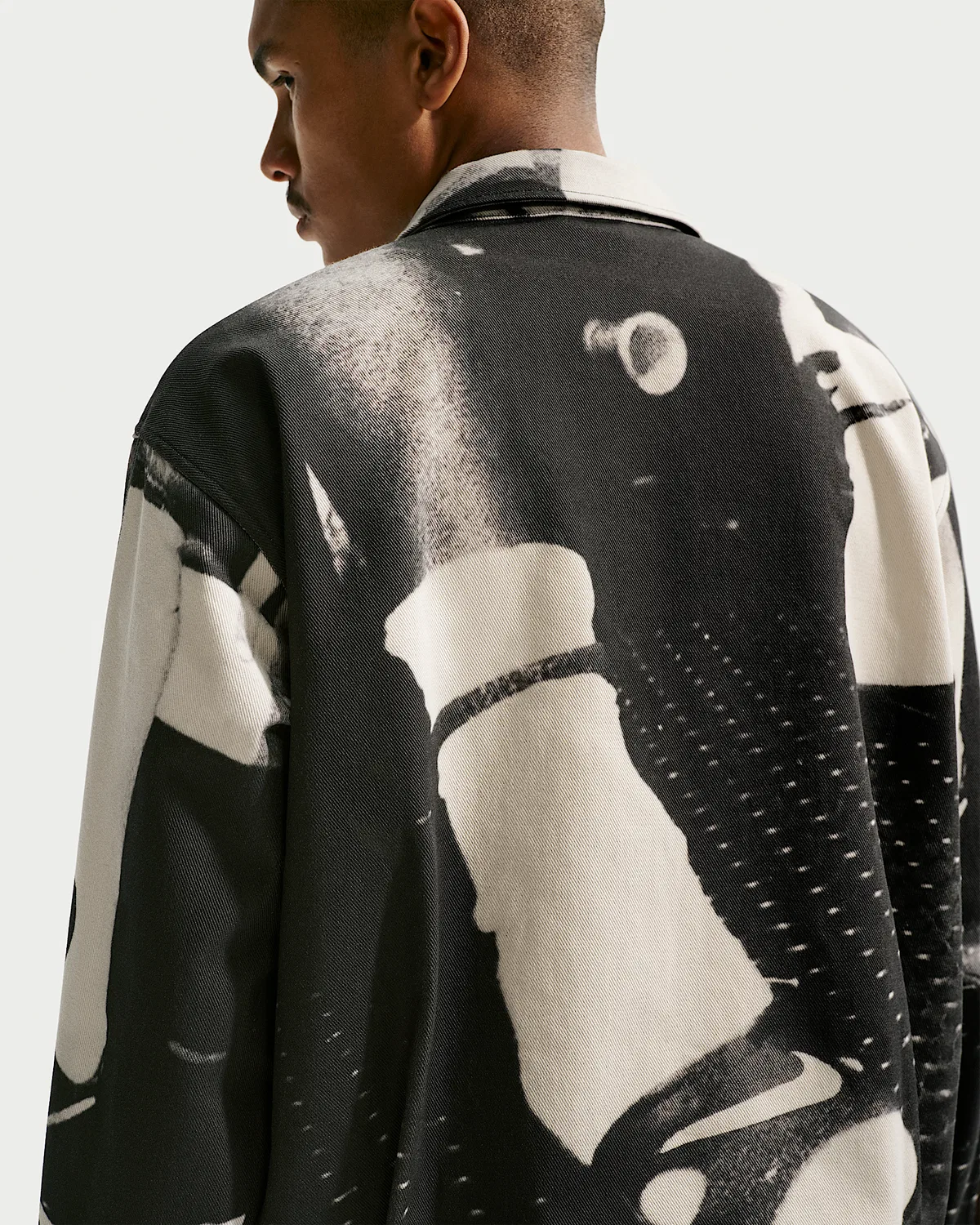 Мужская полевая спортивная куртка Nike Life, Black/White — фото 2
