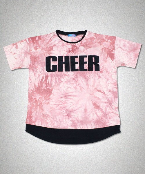 

Футболка большого размера с многослойным узором тай-дай CHEER, розовый