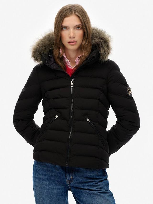 Куртка Fuji с капюшоном из искусственного меха и утеплителем Superdry, Black — фото 4