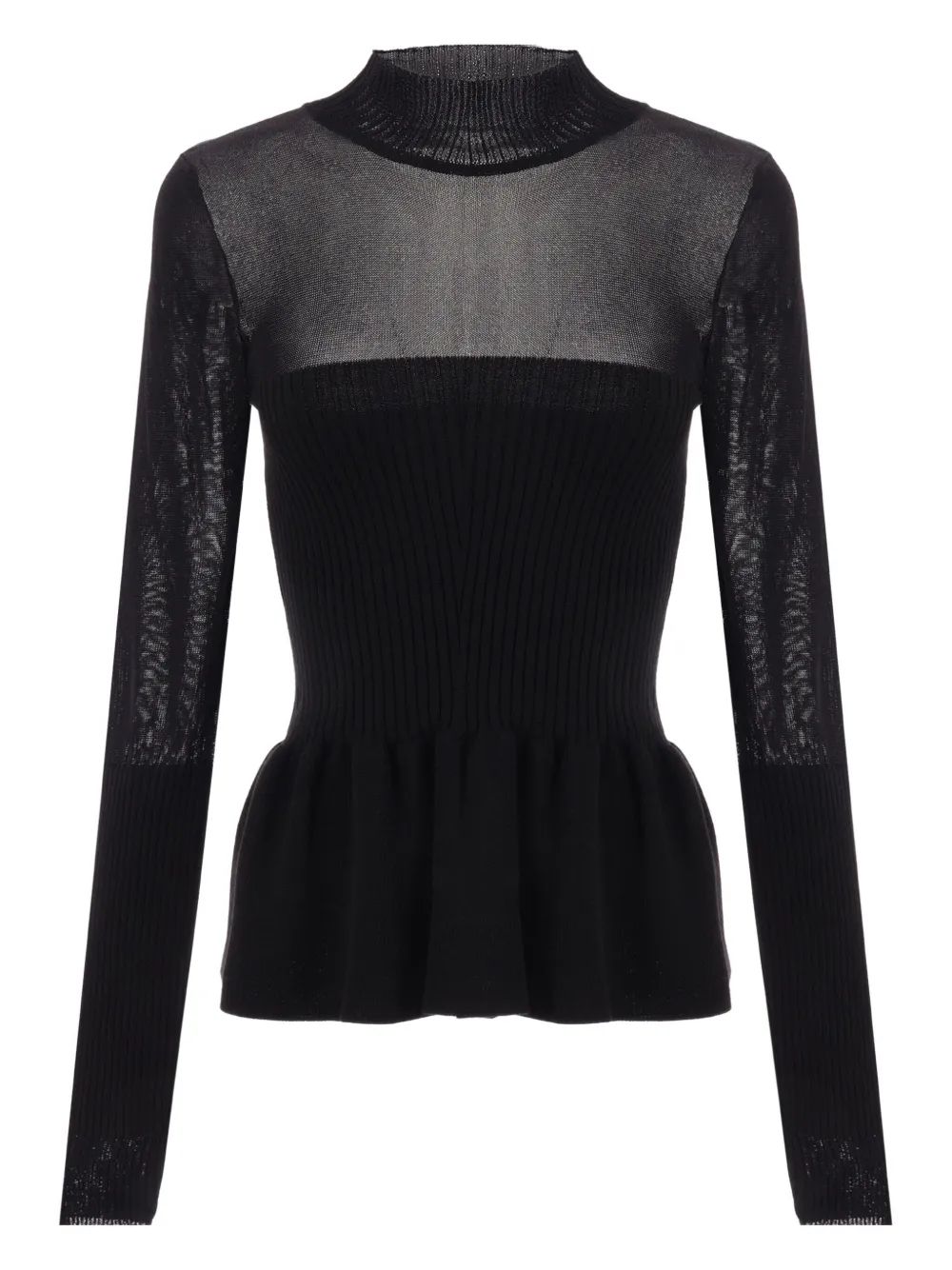 

Трикотажный топ с баской RENATA BRENHA, черный