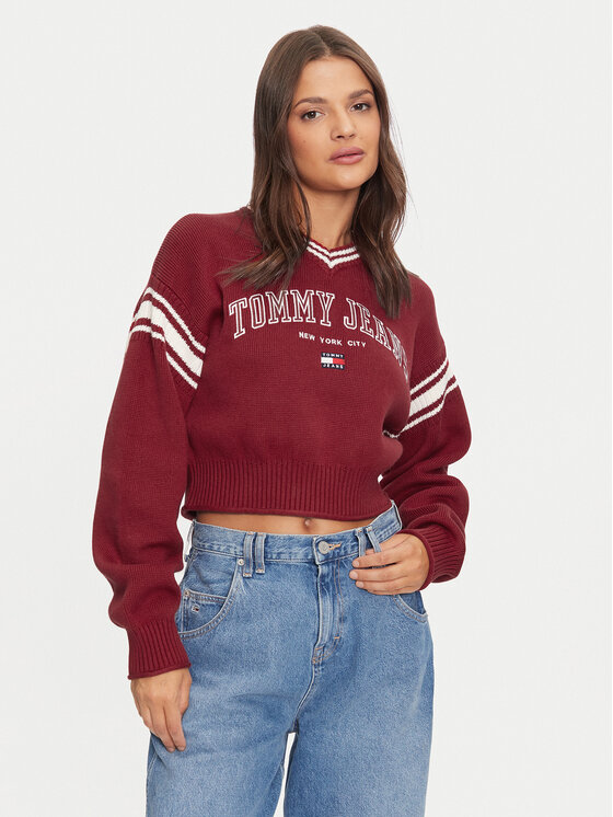 

Свитер relaxed fit Varsity DW0DW18692 Tommy Jeans, красный