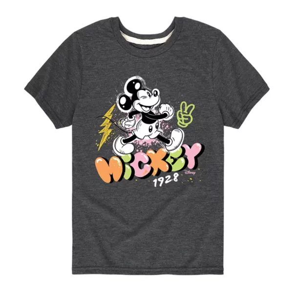 

Футболка с рисунком Микки Мауса и его друзей Микки Бойз 8-20 лет с графическим рисунком уличного искусства Disney, серый