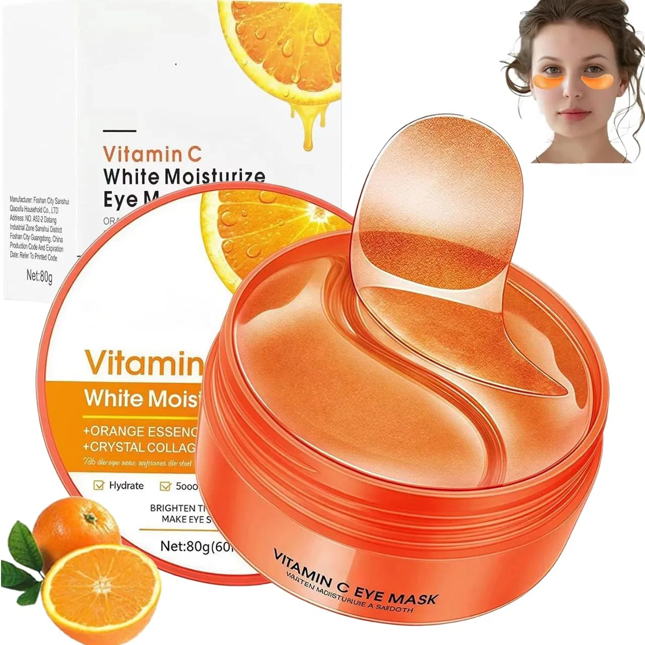 Патчи для глаз с витамином C от темных кругов (60 шт.) Chenduoran, Orange - Vitamin C