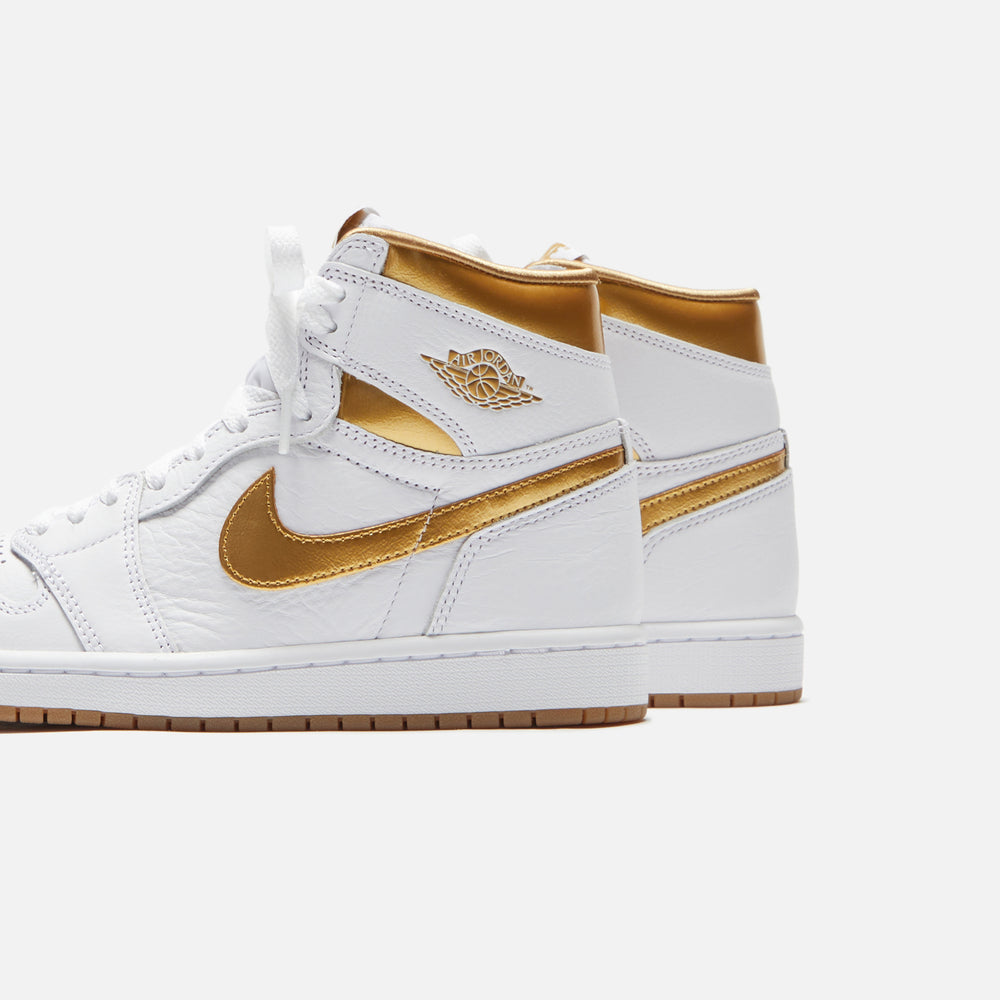 Кроссовки Jordan WMNS Air Jordan 1 High OG, цвет White/Metallic Gold/Gum Light Brown — фото 3