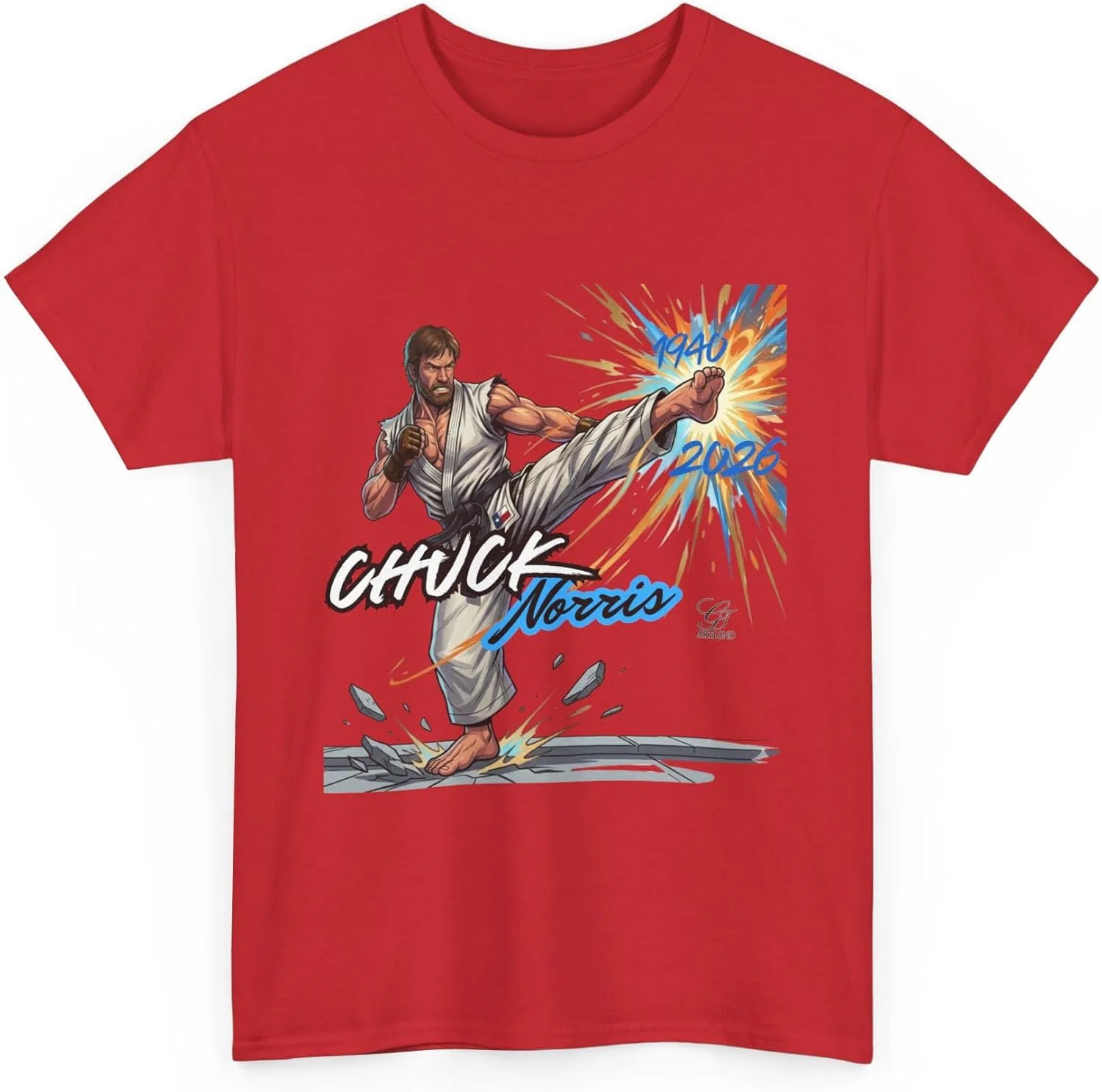Футболка с принтом Karate Fighter Kick, GENERIC, Red — фото 3