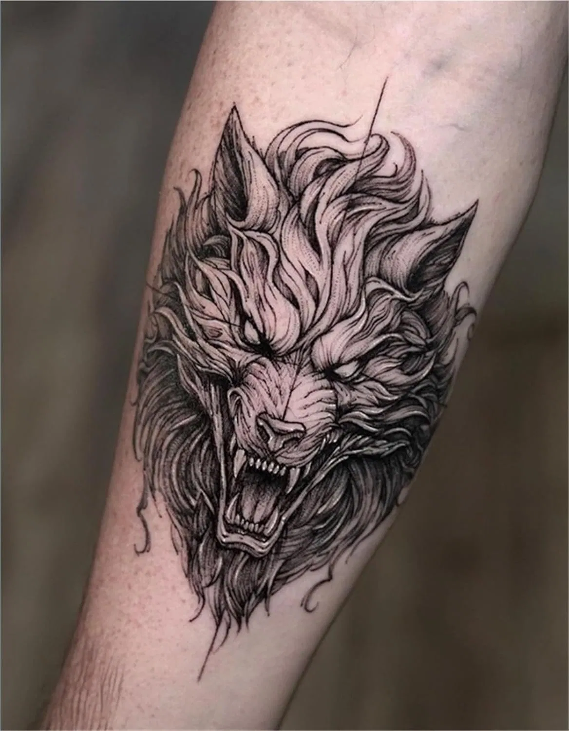 Временные татуировки Wolf Head, 2 шт, черный