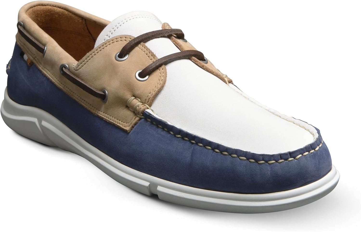 

Мужские лодочные туфли Allen Edmonds Miles, белый/синий/темно-синий