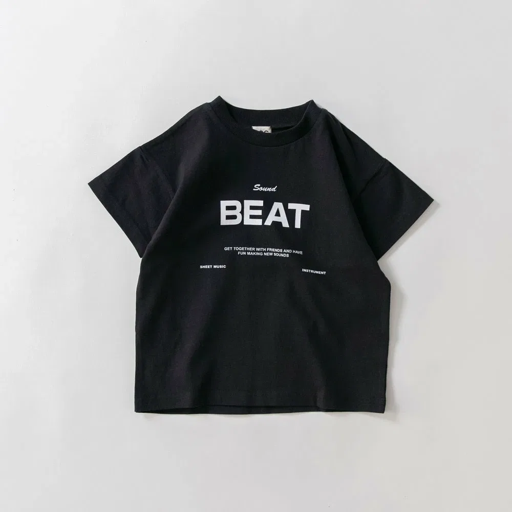 Футболка с коротким рукавом с разнообразными графическими принтами Branshes, 95: Black_BEAT
